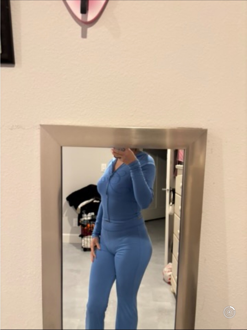 Women's Sky Blue Zip-Front Track Jumpsuit